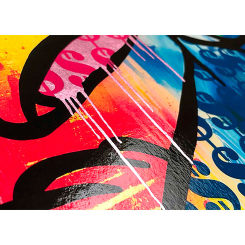 Ben Allen, detalle de la obra gráfica a la venta Money Rabbit, comprar glicée