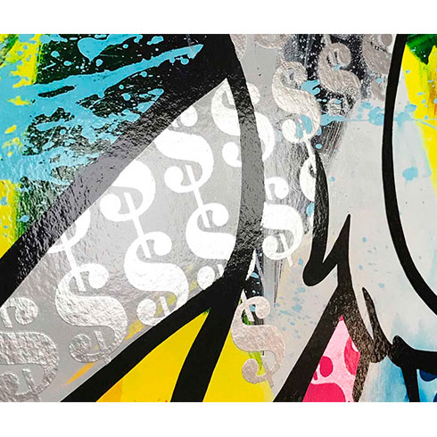 Ben Allen, detalle de la obra gráfica a la venta Money Rabbit, comprar glicée