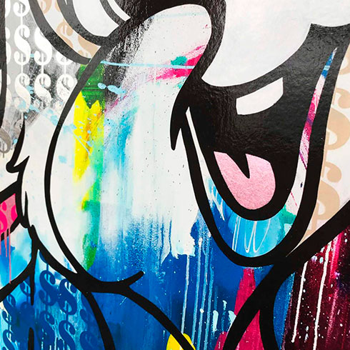 Ben Allen, detalle Thumper: obra gráfica a la venta Money Rabbit, comprar glicée
