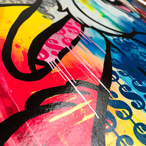 Ben Allen, detalle de la obra gráfica a la venta Money Rabbit, comprar glicée