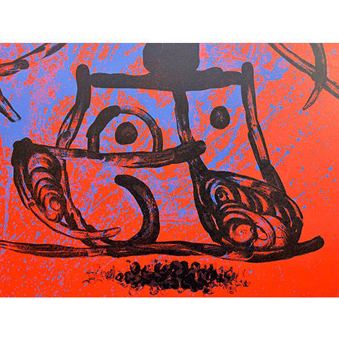 Detalle de la Litografía  de Joan Miró: L'eintraiseuse-Rouge, comprar obra gráfica en venta