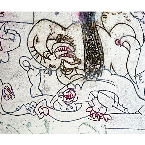En venta Grabado al Aguatinta de Roberto Matta, The First of the Day, detalle obra gráfica