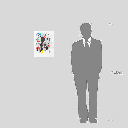 Simulación real dimensiones litografía de Joan Miró, Liberté des Libertés, obra gráfica certificada en venta, comprar
