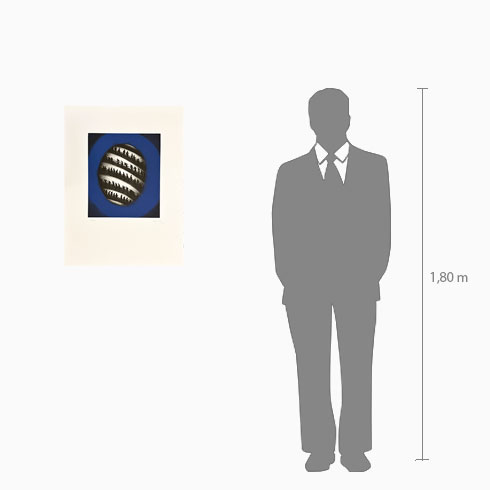 Simulación real de las dimensiones de la obra gráfica de Juan Genovés Direcciones en venta
