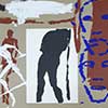 Serigrafía  de Mimmo Paladino, Olympic Centennial, detalle superior obra gráfica en venta